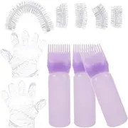 CRILSTYLEO 1 Set Hair Dyeing Kit Professional Hair Coloring Tools Flexible Applicator Bottle Gloves for Home Salon