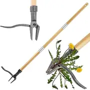 SHGarden Weed Puller Tool Stand Up Weed Puller Tool with Long Handle and 4-Claw Steel Head 3-Sectioal Pole Weed Remover Tool Garden Hand Weeding Tool for Garden Patio Without Bending SH0085