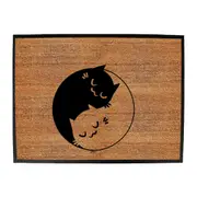 Animal Yin Yang Cat - Funny Novelty Doormat Man Cave Floor mat