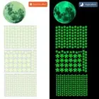 Fluorescent Full Luna Moon Stars Wall Stickers Luminous Decals Glow In Dark