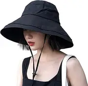 [DRIONO] Wide Brim Bucket Hat - UPF50+ Protection Travel Beach Sun Hat with Semi-Rigid Adjustable Foldable Brim