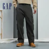 在飛比找momo購物網優惠-【GAP】男裝 Logo工裝褲-深灰色(836428)