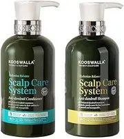 Kooswalla Scalp Care System - Anti-Dandruff Shampoo & Conditioner Set (500ml x 2) - pH Balanced Formula, Sulfate & Paraben Free - Hydrates Scalp, Reduces Flakes & Soothes Irritation