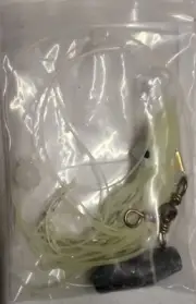 40 Inch Leader With 3 Way Swivel Snap 1 Oz. Sinker 5/0 Hook White Octopus Skirt