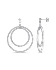 14K 3.28 ct. tw. Diamond Double Circle Earrings