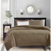 Madison Park King/Cal King Reversible Coverlet Quilt Set in Mocha, 104"x94"