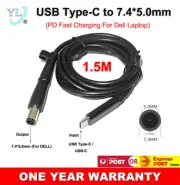 USB Type-C to DC 7.4mm*0.6mm Adapter Cable PD 3A 65W Fast Charging For Dell HP