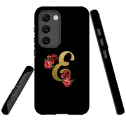 For Samsung Galaxy S23 Case Shielding Cover, Embellished Letter E