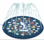 ikedon 68’’ Sprinkler for Kids, 3-in-1 Splash Pad, A to Z Summer Toddler Pool
