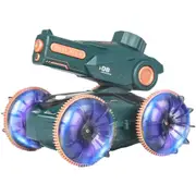 Amphibious Remote Control Car Boat Toy 2.4GHz 4WD RC Stunt Car for Kids-Green