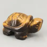 1.5'' Natural Tiger's Eye Jasper Quartz Turtle Skull Carved Crystal Tortoise 1pc