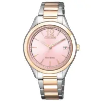 在飛比找momo購物網優惠-【CITIZEN 星辰】光動能指針女錶 不鏽鋼錶帶 粉色錶面
