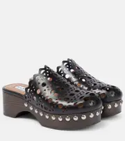 [Alaia] Alaïa Laser-cut leather clogs AU 10 black