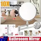 10X Extending Magnifying Makeup Bathroom Shaving Round 2 Side Mirror Wall Mount
