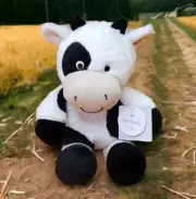 Carters Baby Cow Plush Black and White Soft Moo Moo 61365 Stuffed Animal NWT