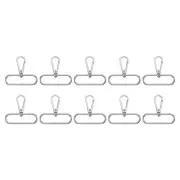 10Pcs Swivel Clasps, 2" Oval Ring Lobster Claw Push Gate Snap Hook, Silver