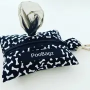 Handmade Dog Poo Bag Holder - Small Bone Print