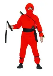 RED NINJA CHILD BOY KIDS GIRL JAPANESE ASSASSIN SHINOBI SAMURAI WARRIOR COSTUME