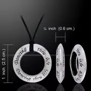 Dancing Thru Life 925 Sterling Silver Pendant Cord Set Empowering Words Jewelry