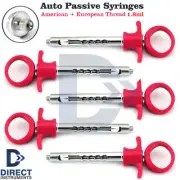 5Pcs Dental Self Aspirating Syringe Anesthetic 1.8ml Pink Auto Passive AMR+EUR
