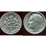 【全球硬幣】美國1984年 1角10分鎳幣ONE DIME 稀有羅斯福總統 AU