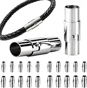 20 Sets Leather Cord End Caps Magnetic Clasps 4 Size 4mm 5mm 6mm 7mm Stainless Steel Magnetic Clasps Bracelet Cord End Caps Magnetic Bracelet Clasps and Closures for jewelry bracelet making