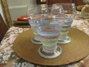 Gibson Candy Pastel Stripe Goblets ( set of three ) GA-A-29