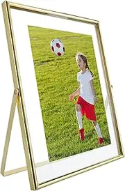 AhaGo Gold Floating Picture Frame (6x8 Inches, Vertical), For Photo 6x8, 5x7, 4x6, Adjustable Tabletop Photo Frame, Classy For Festival, Home or Wedding Decoration…