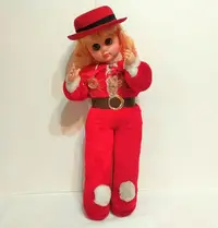 在飛比找Yahoo!奇摩拍賣優惠-宇宙城 台灣製 老娃娃1個(金髮紅衣帽) 此物不在手邊 下標