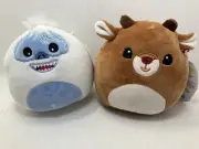 Squishmallows Abominable & Rudolph The Red Nosed Reindeer 5” Plush NWT Christmas