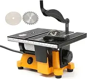 Mini Table Saw, 4in Portable Bench Saw Cutting Machine with 3 Saw Blades, Desktop Electric Saw Cutter with Protective Cover, DIY Cutting Miniature Table Saw, for Handmade Wooden Model Crafts