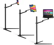 3 in 1 360 Degree Rotating Height Adjustable Laptop Tablet Stand for Bed,Floor,Compatible with Ipad Pro 12.9 Inch, IPAD, MacBook Pro/Air,MS Surface Pro,MS Surface Book