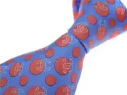 【CHANEL】 CHANEL Necktie sky blue pink coco mark