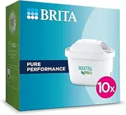 BRITA Water Filter Cartridge MAXTRA PRO Pure Performance (10 Pack) -BRITA Refill reducing impurities, Chlorine, PFAS, pesticides and limescale for tap Water with Better Taste