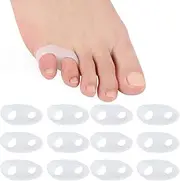 NICENEEDED 6 Pairs Soft Gel Toe Separators with Two Holes, Silicone Pinky Toe Spacers Bunion Pads, Silicone Toe Protector, Pain Relief Small Toe Correctors for Women and Men Overlapping Hammer Toes