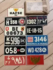 Set of 11 NOS 1953 International Mini Bicycle License Plates General Mills