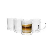 Rink Drink Double-Walled Glass Mugs Set - 360ml - Pack of 4