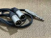 1p 2XLR 3-Pin Male To 1/4" 6.35mm Stereo Plug Shielded Microphone Mic Cable 1.5M