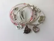 Alex And Ani Alive With Love Set of 5 Rafaelian Silver Bangles Bracelets NWT BOX