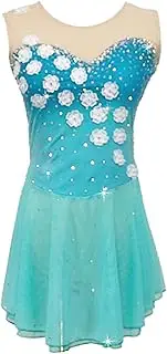 [Zagitova] Ice Figure Skating Dress for Girls Gradient Women Applique Competition Dance Costume with Shiny Rhinestone