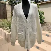 NEW UGG Sherell CloudFluff Cardigan Plaster Wool Blend V Neck Button Up Womens M