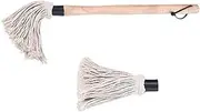 Luxshiny BBQ Brushes for Grill Cleaner Set of 2 BBQ Basting Brushes Wooden Handle Cotton Yarn Easy to Install Disassemble