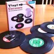 6x Creative Vinyl Record Cup Coaster Glass Drink Holder Place Mat Tableware Home
