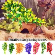 Simulation Aquatic Plants Reptile Feeder Aquarium Fish Tank Aquascape Leaves DIY