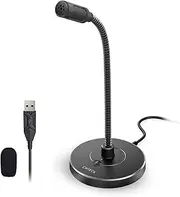 CMTECK USB Computer Microphone G009, Noise-Cancelling Recording Desktop Mic for PC/Laptop for Online Chatting, Home Studio, Podcasting, Gaming, Skype, YouTube with Mute Function(Windows/Mac)