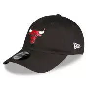 NEW Chicago Bulls Black New Era 9TWENTY Cloth Strap Adjustable Cap - Black