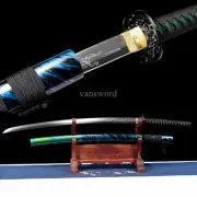 Japanese Katana Carbon Steel SHINOGI ZUKURI Iron Tsuba Samurai Sword Full Tang .