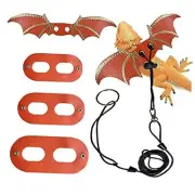 Lizards Leash Bearded Dragon Adjustable Small Reptile Animals Harness 3 Orange