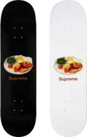 Supreme Chicken Dinner Skateboard Deck Black/White SS18 (SS18SB7) One Size