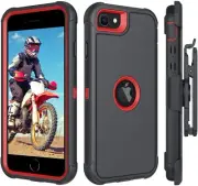 For iPhone SE 2020 (2nd Gen) Case Belt Clip Holster Defender Cover + Kickstand